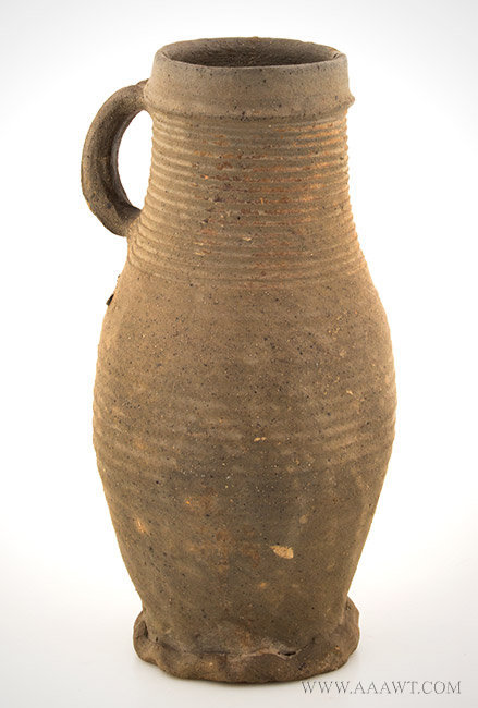 Jug, Stoneware, Barrel Neck Jar, Zylinderhalskrug, Fine Original Condition
Steinzeug, Germany, Circa 1350, entire view